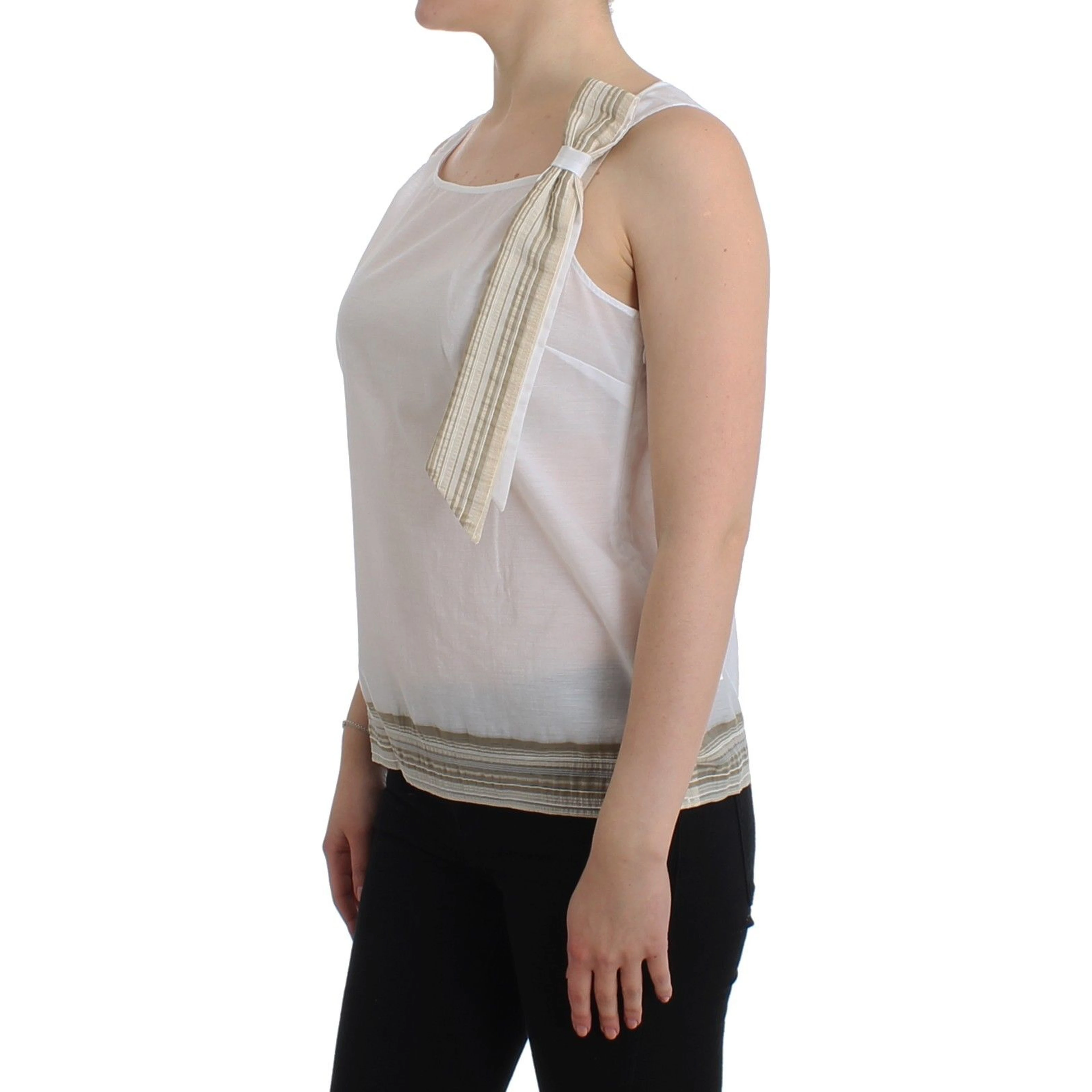 White Top Blouse Tank Shirt Sleeveless