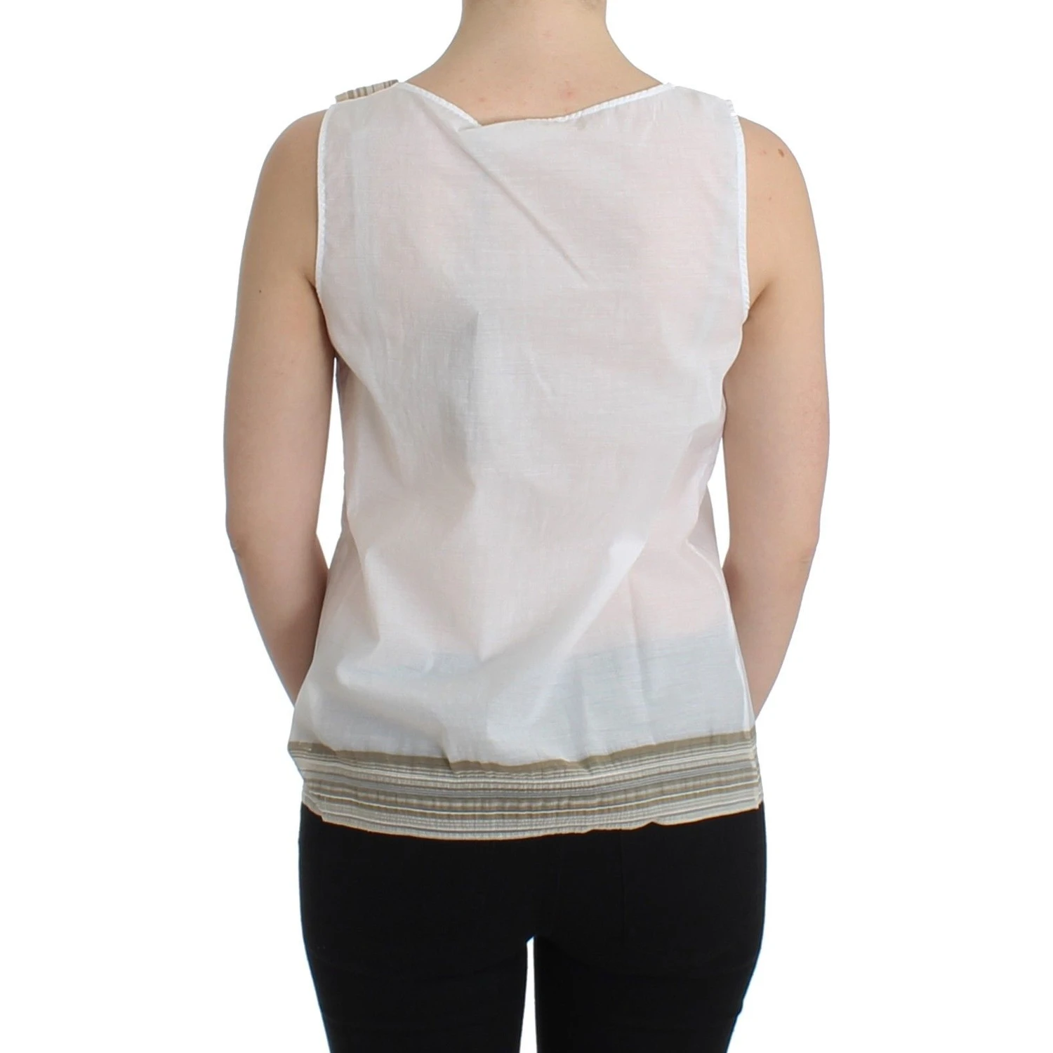 White Top Blouse Tank Shirt Sleeveless