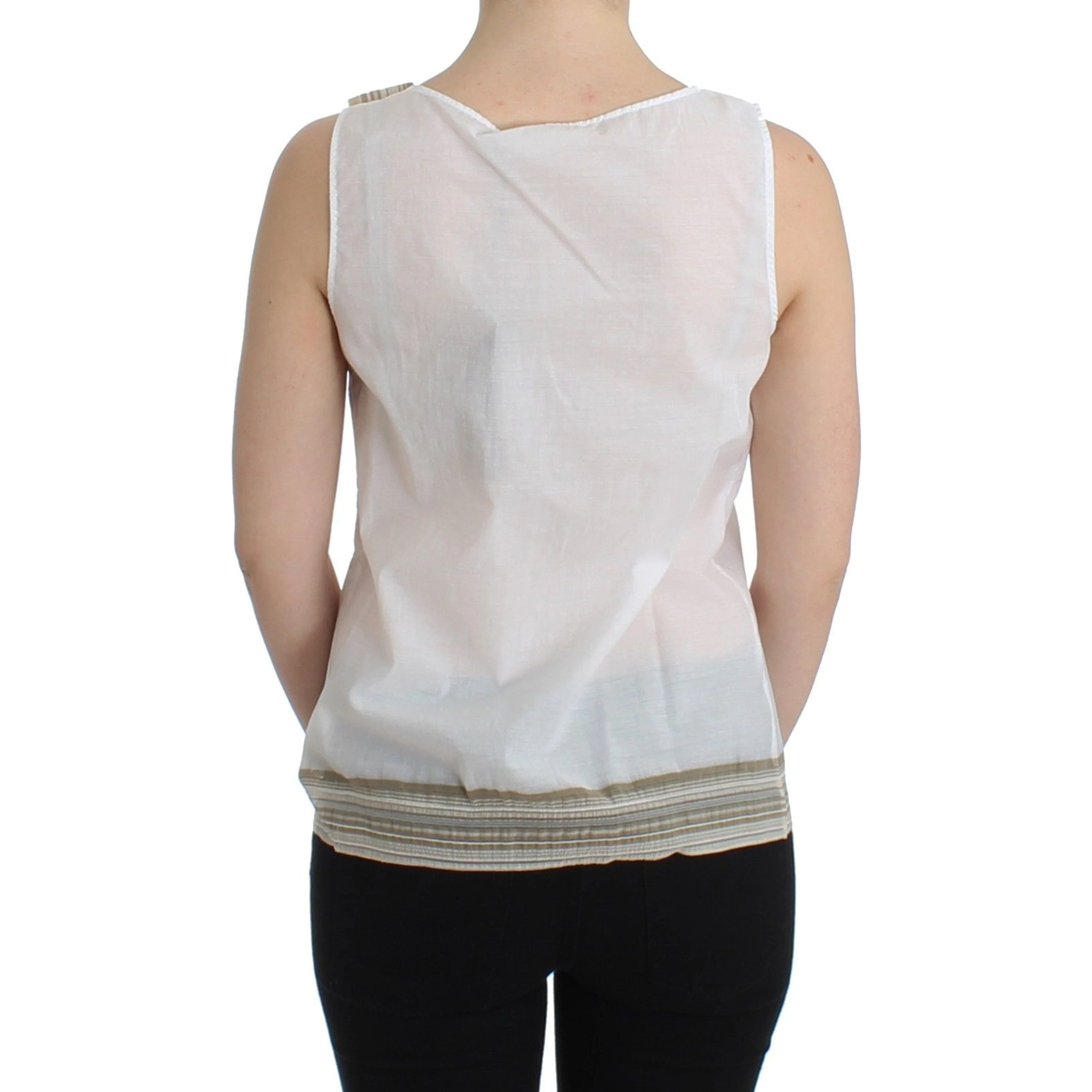 White Top Blouse Tank Shirt Sleeveless