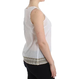 White Top Blouse Tank Shirt Sleeveless