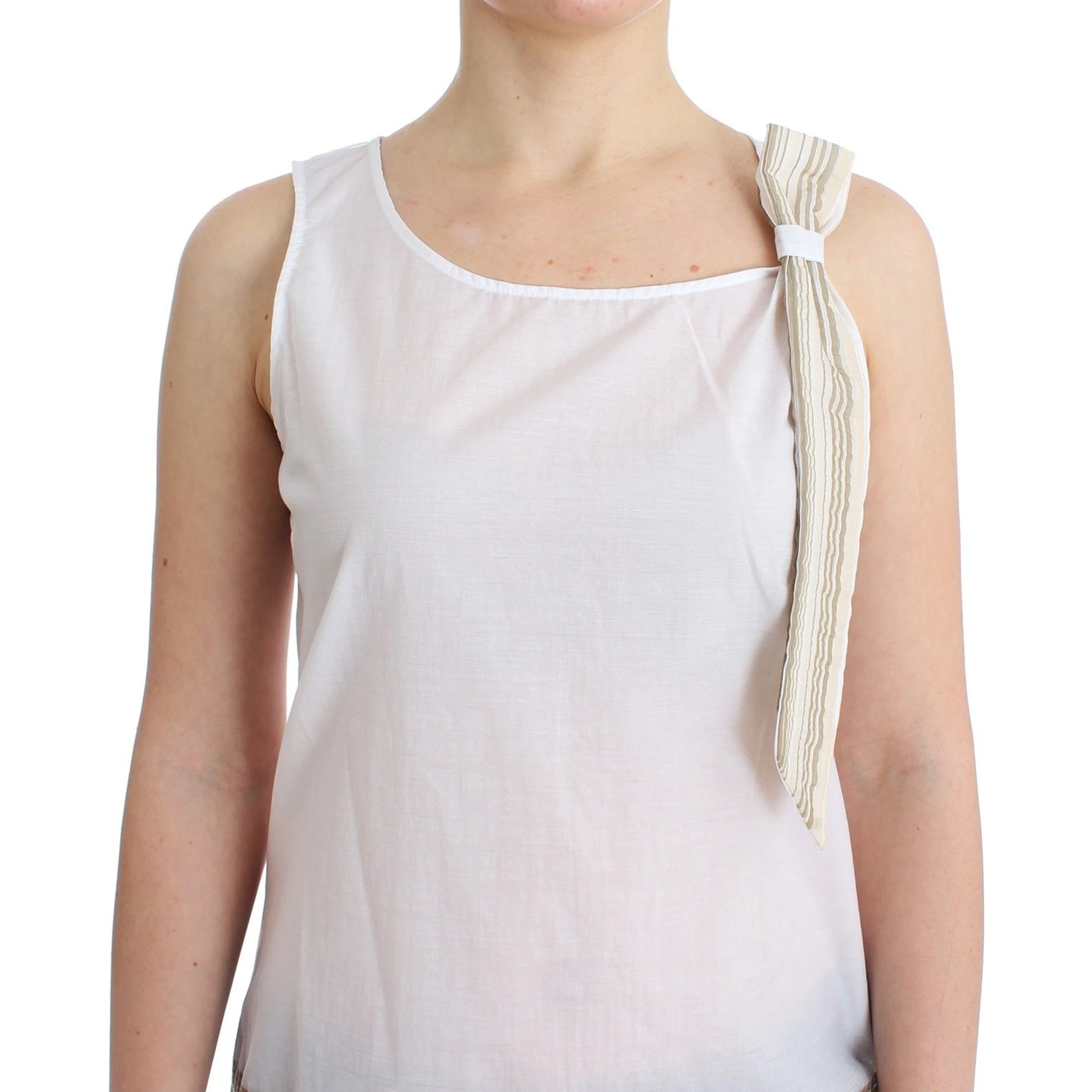 White Top Blouse Tank Shirt Sleeveless