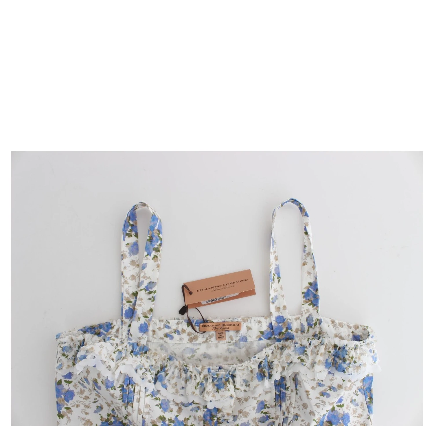 Beachwear Blue Floral Beach Mini Dress Short