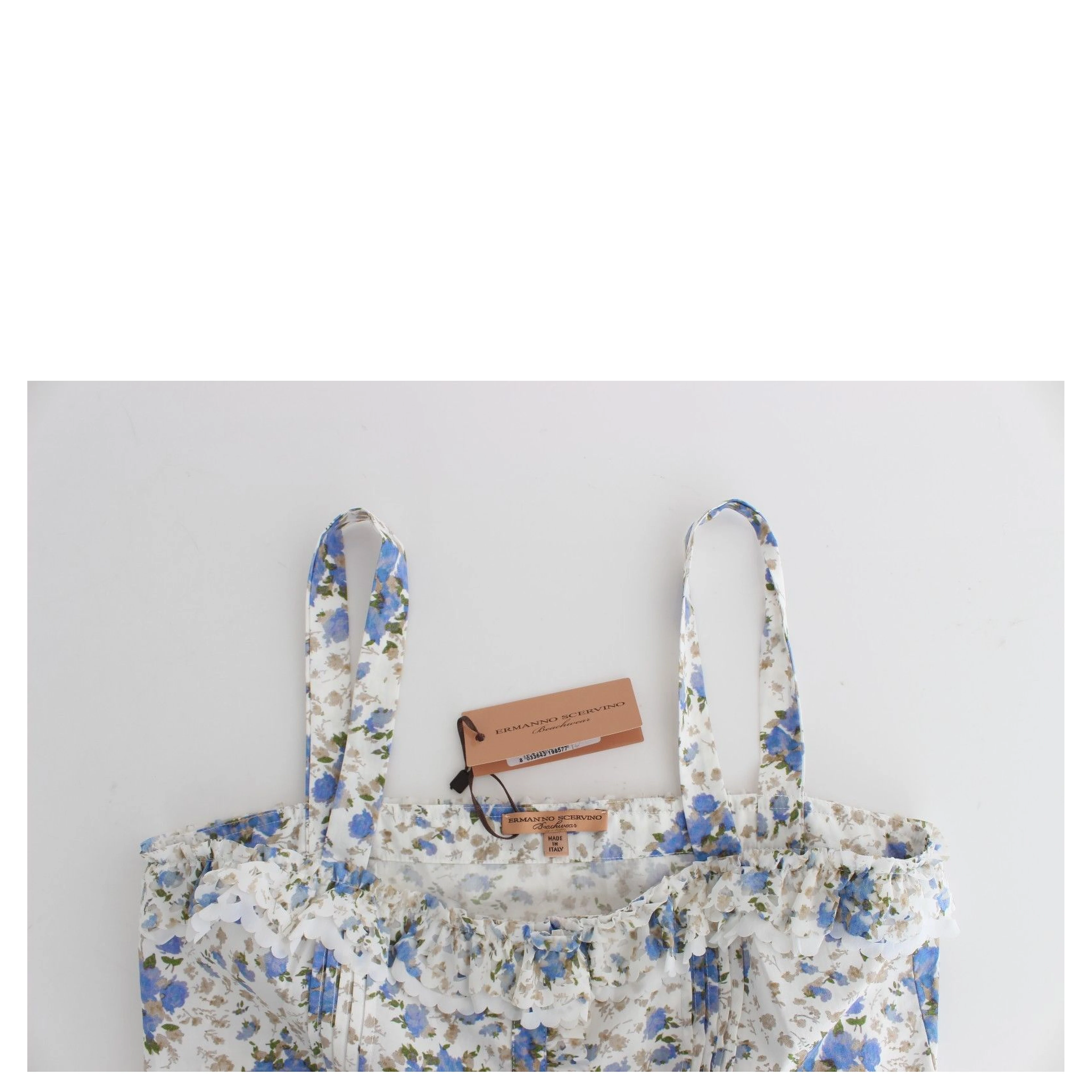 Beachwear Blue Floral Beach Mini Dress Short