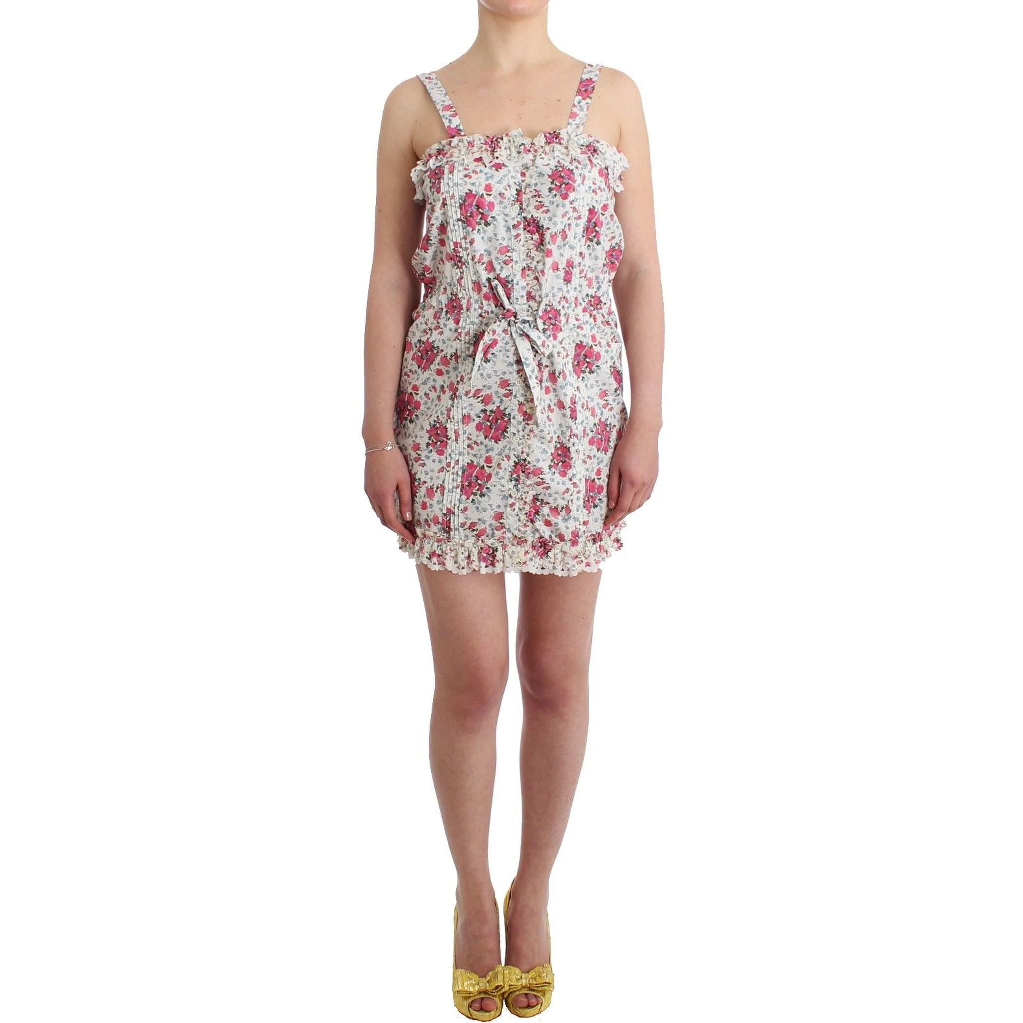 Beachwear Pink Floral Beach Mini Dress Short