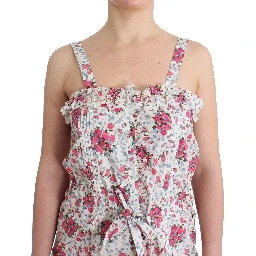 Beachwear Pink Floral Beach Mini Dress Short