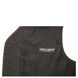 Black Cotton Viscose Dress Vest Blazer