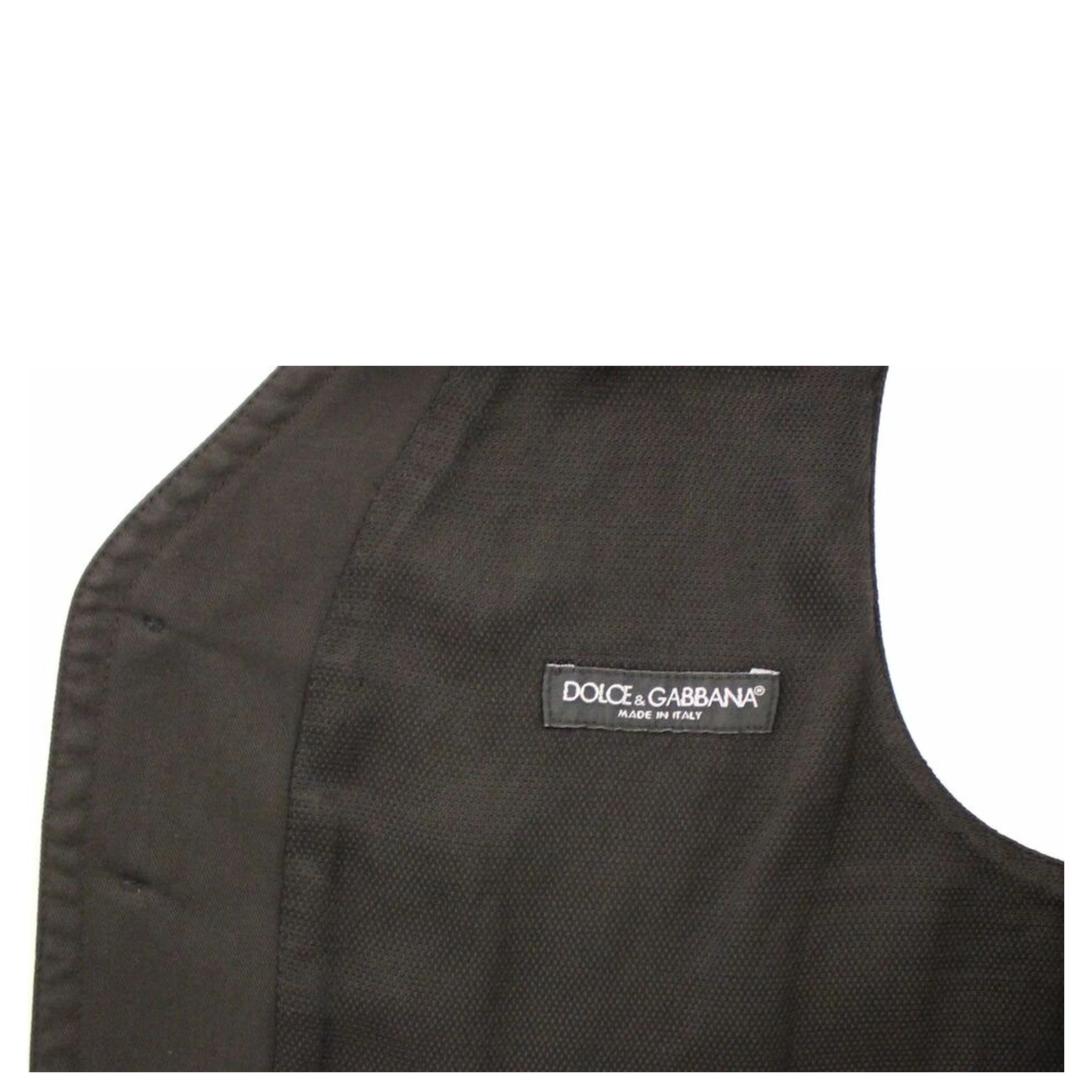 Black Cotton Viscose Dress Vest Blazer