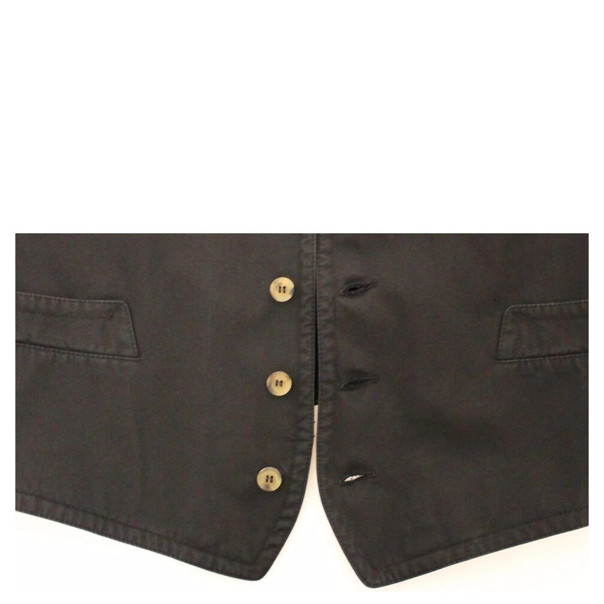 Black Cotton Viscose Dress Vest Blazer