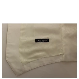 White Cotton Silk Blend Dress Vest Blazer