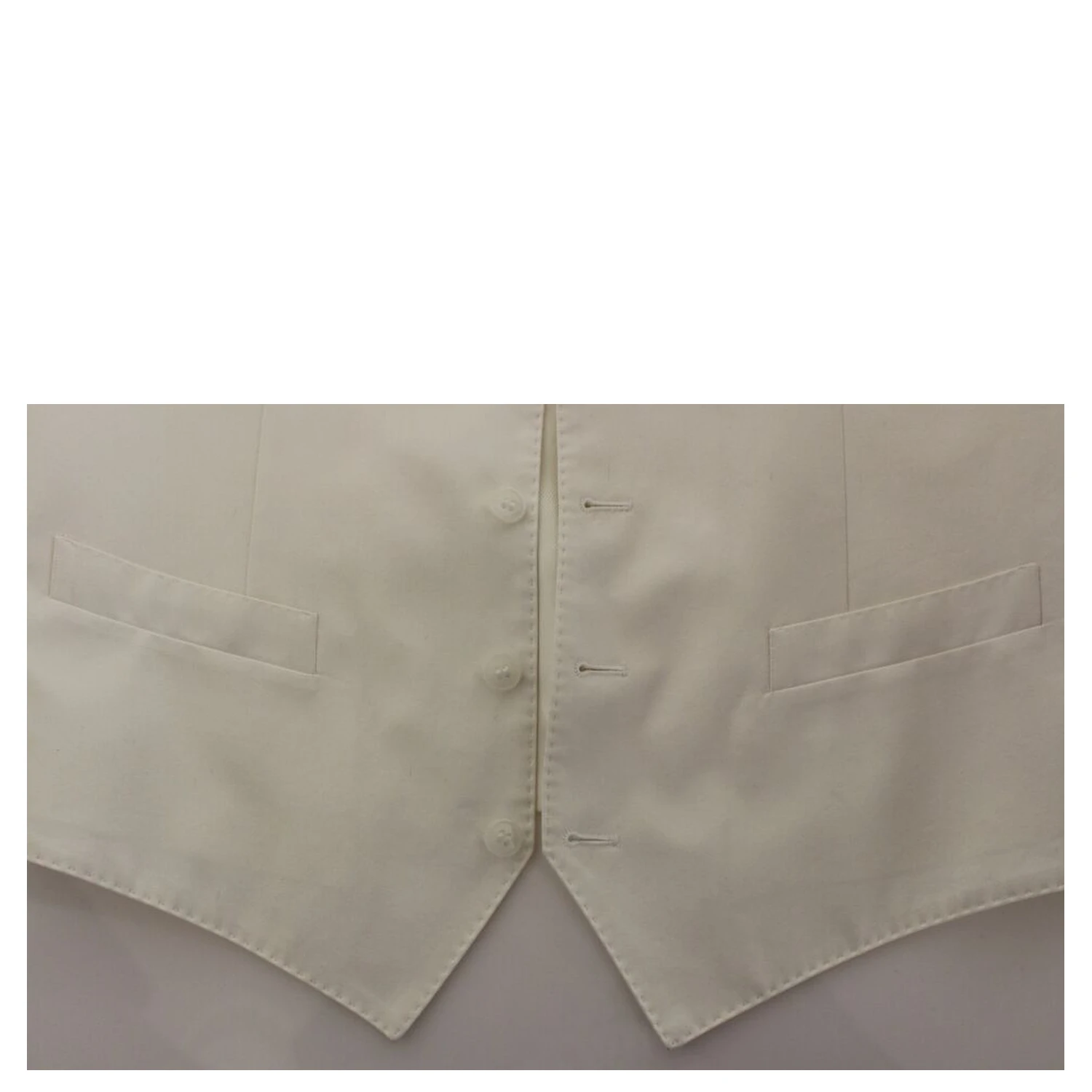 White Cotton Silk Blend Dress Vest Blazer