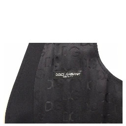 Gray Striped Wool Silk Dress Vest Gilet