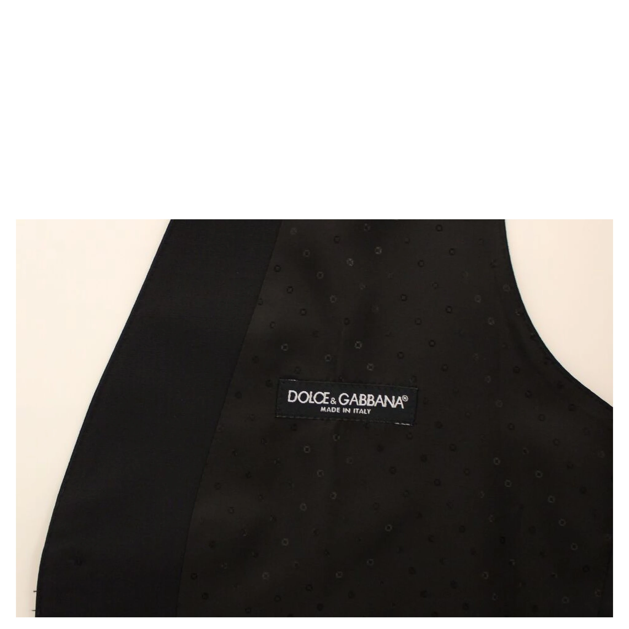 Black Wool Silk Stretch Dress Vest Blazer