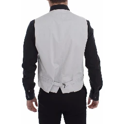 Beige Cotton Silk Blend Dress Vest Blazer