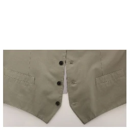 Beige Cotton Silk Blend Dress Vest Blazer