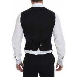 Black Flax Cotton Dress Vest Blazer