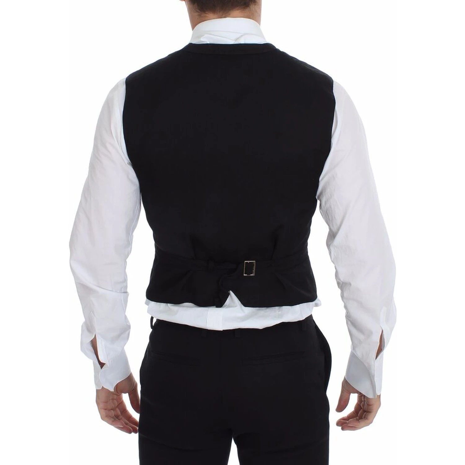 Black Flax Cotton Dress Vest Blazer