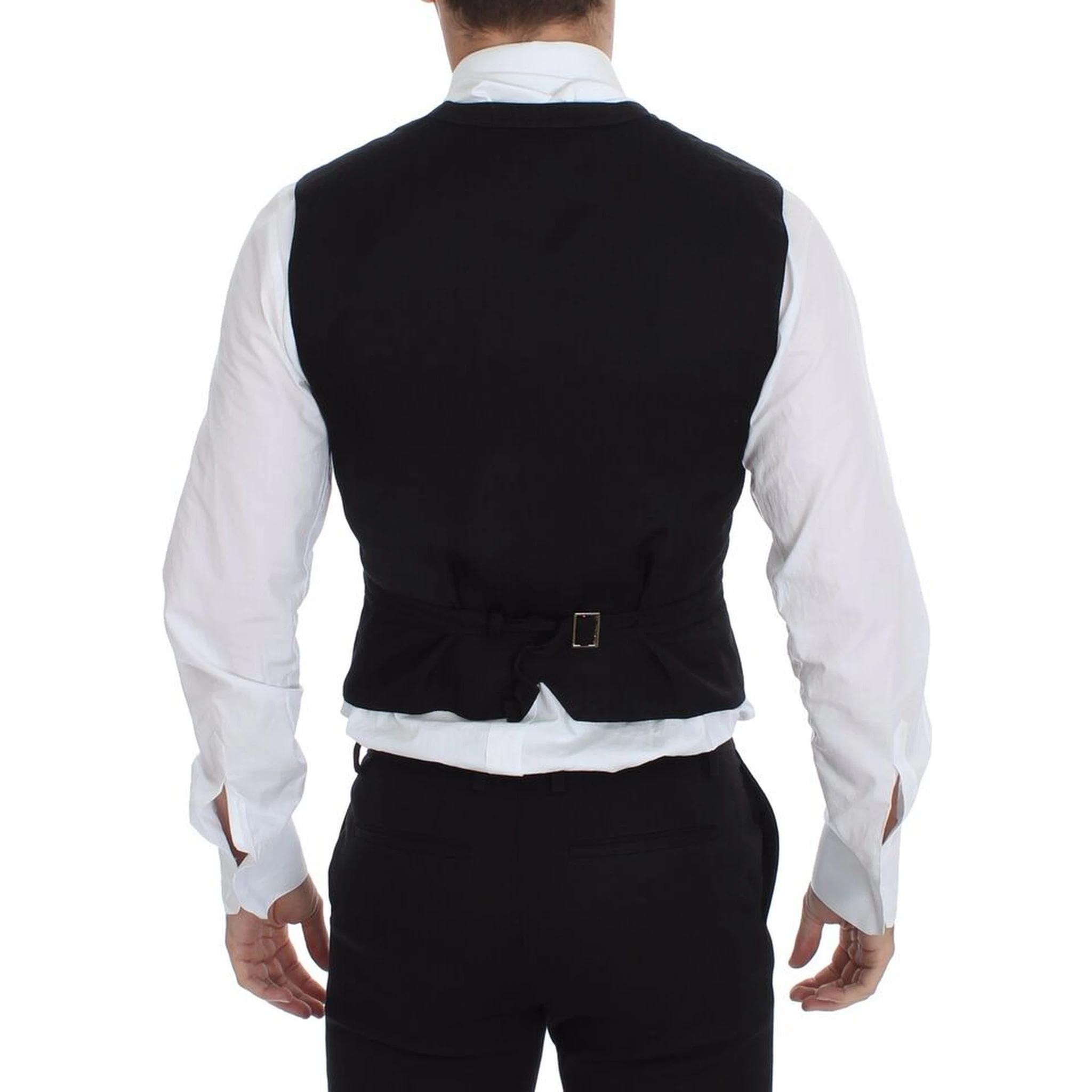 Black Flax Cotton Dress Vest Blazer