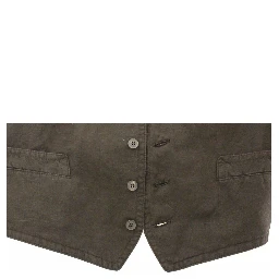 Black Flax Cotton Dress Vest Blazer