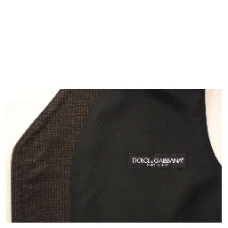 Brown Cotton Blend Dress Vest Gilet