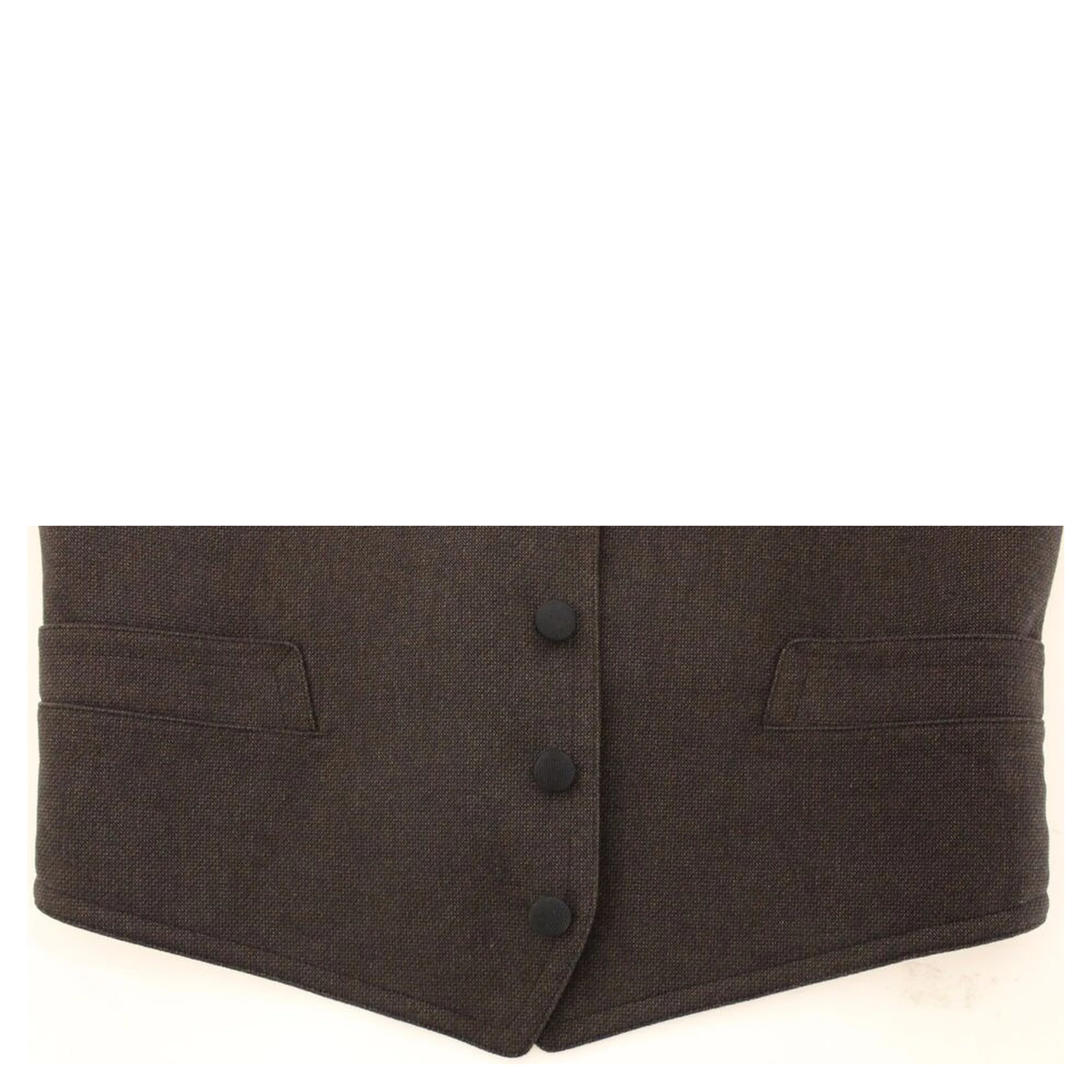 Brown Cotton Blend Dress Vest Gilet