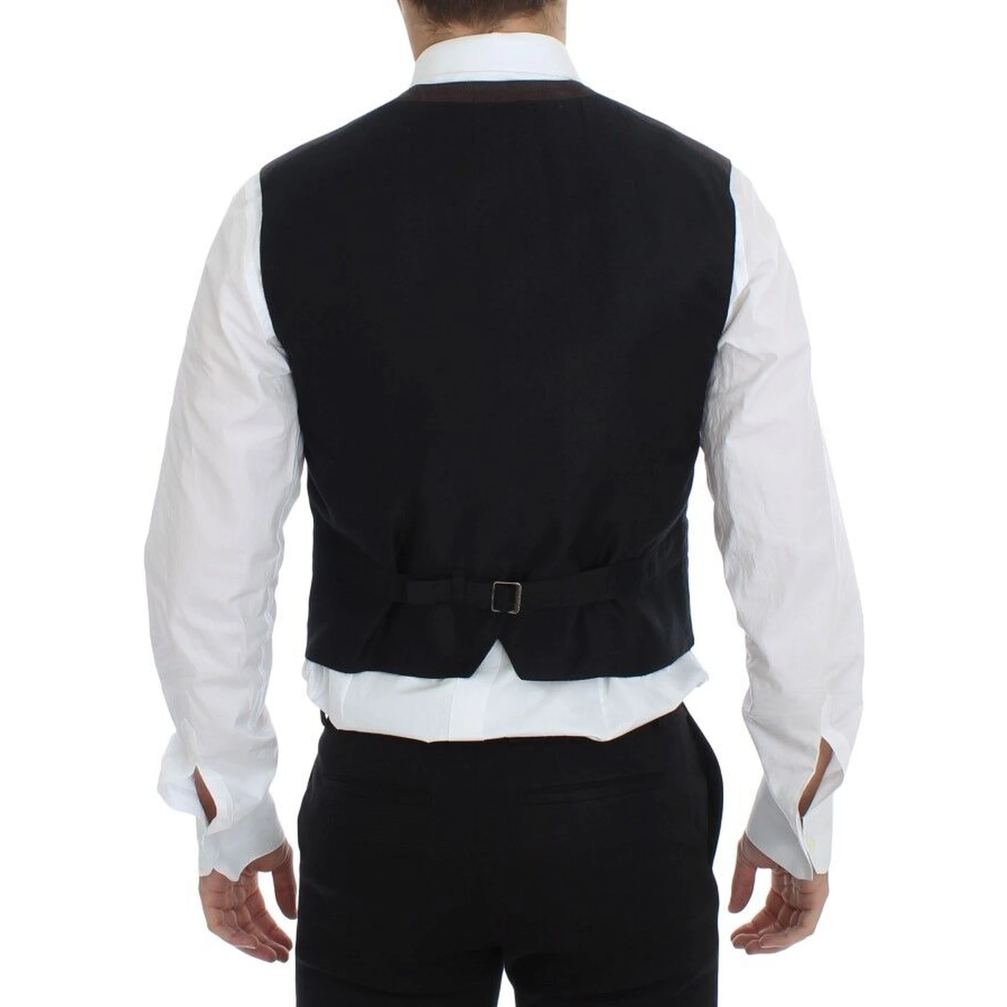 Brown Cotton Blend Dress Vest Gilet