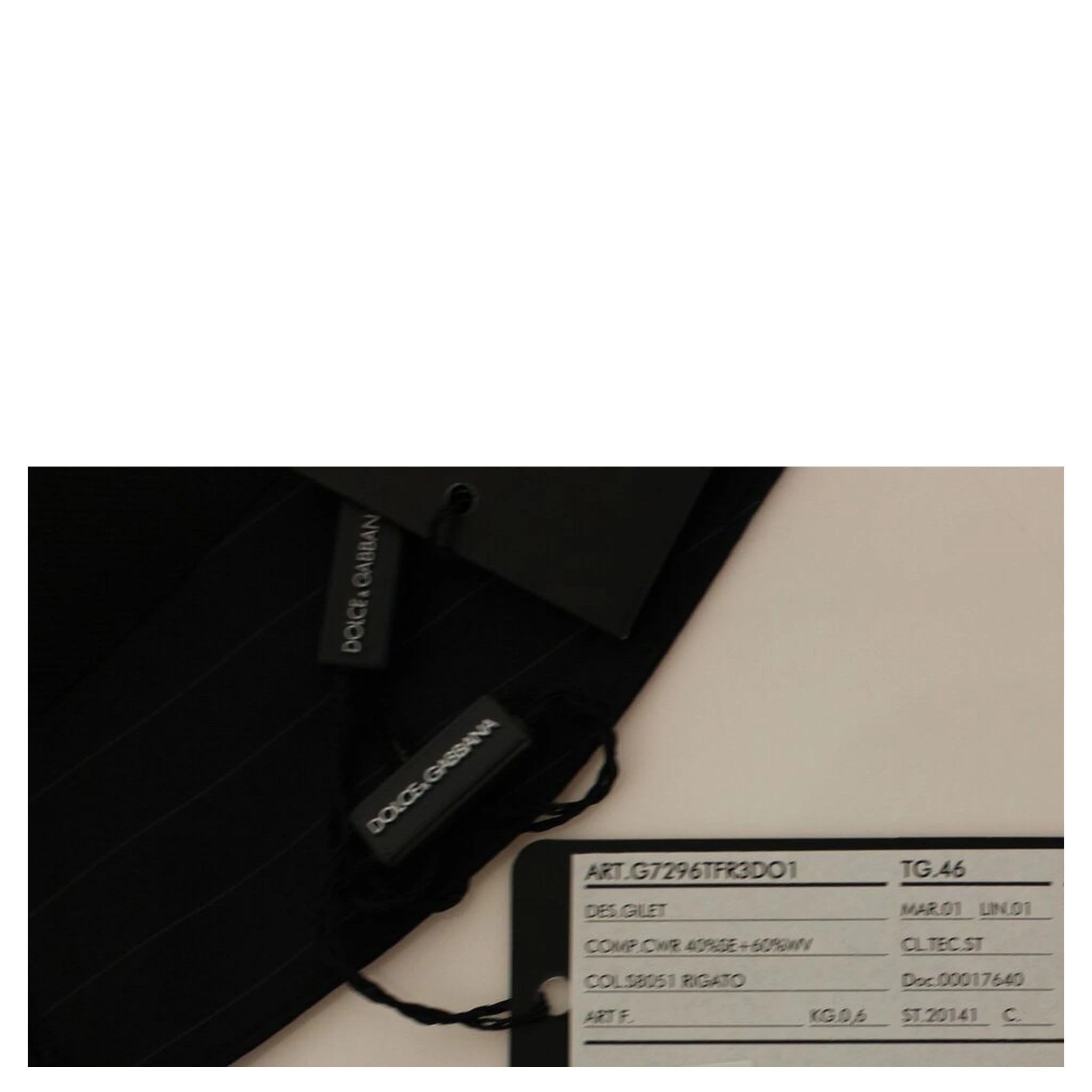 Black Striped Wool Silk Dress Vest Gilet