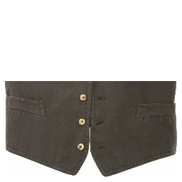 Black Cotton Blend Dress Vest Gilet