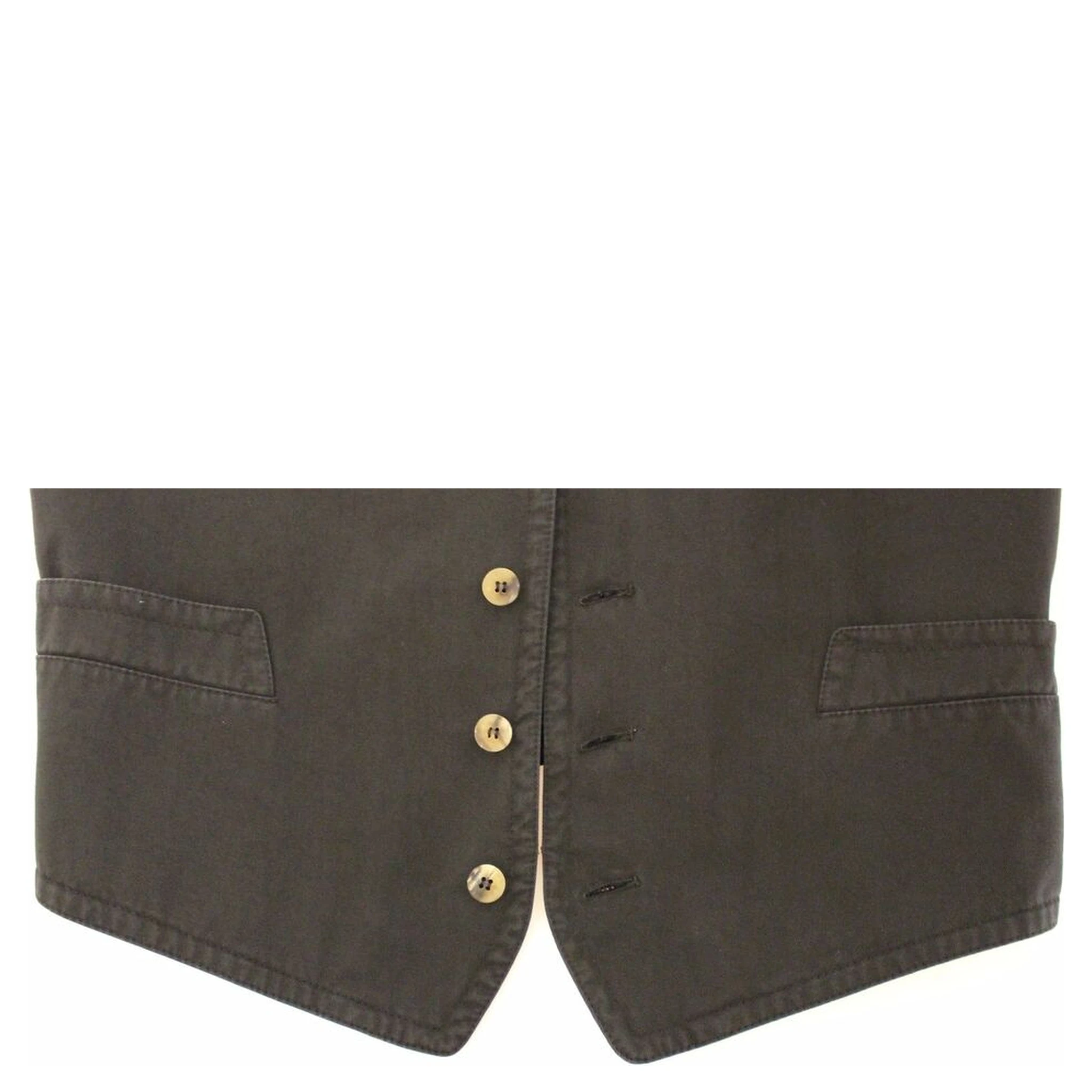 Black Cotton Blend Dress Vest Gilet