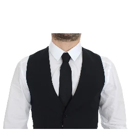 Blue Wool Formal Dress Vest Gilet