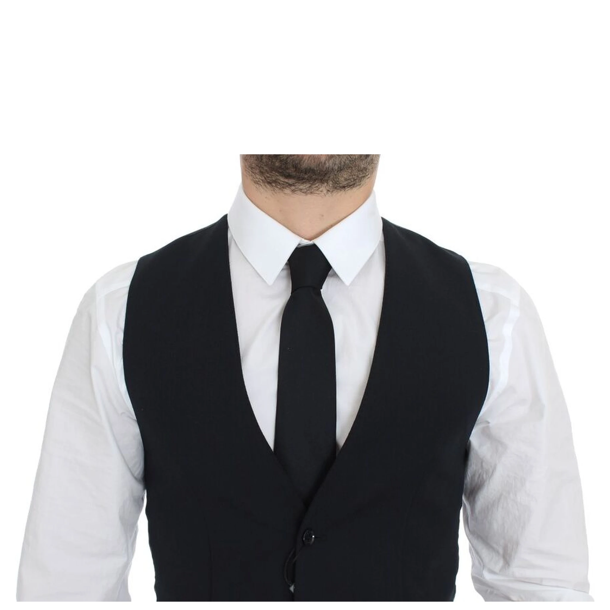 Blue Wool Formal Dress Vest Gilet