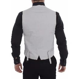 Beige Silk Blend Dress Formal Vest Gilet