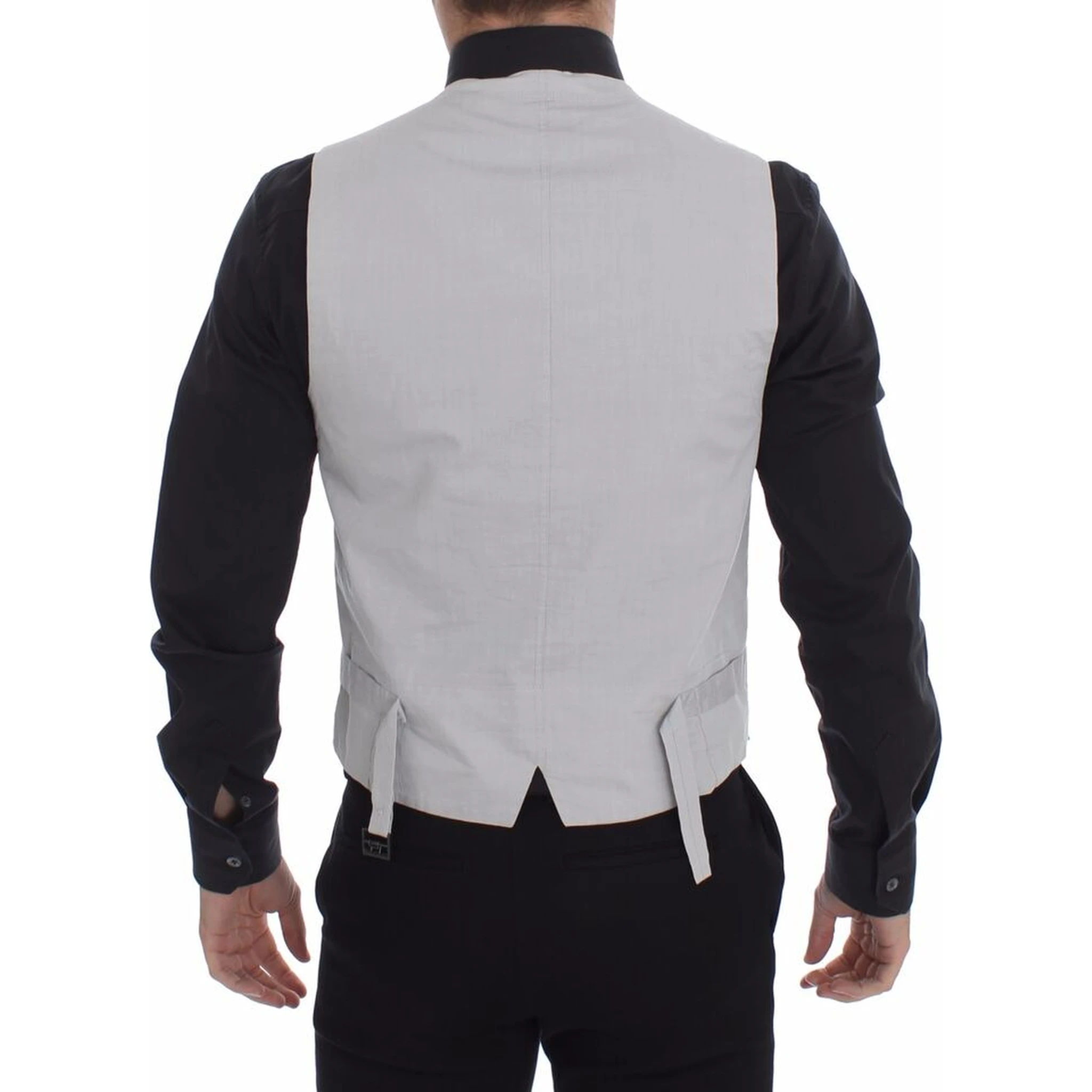 Beige Silk Blend Dress Formal Vest Gilet