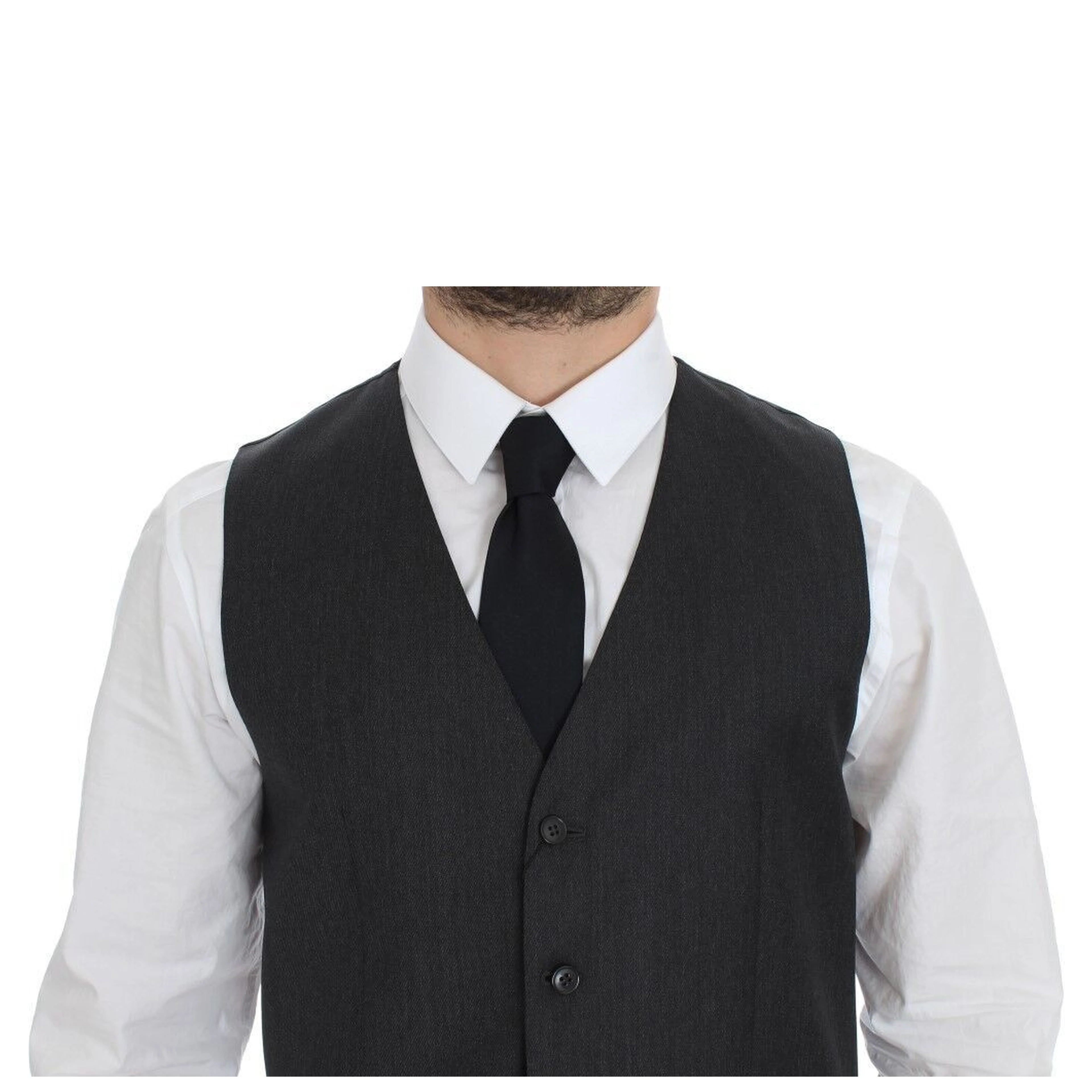 Gray Wool Formal Dress Vest Gilet Weste