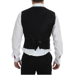 Gray Wool Blend Vest Gilet Weste