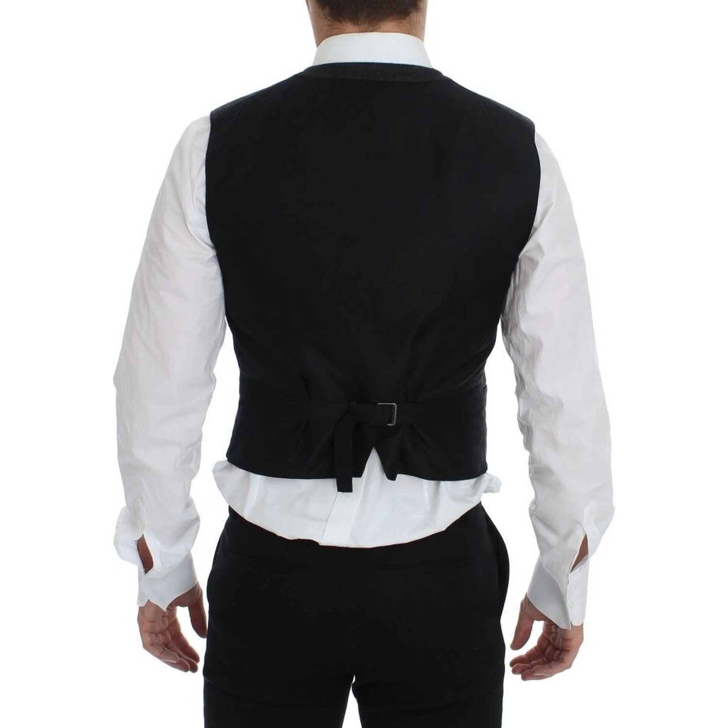 Gray Wool Blend Vest Gilet Weste