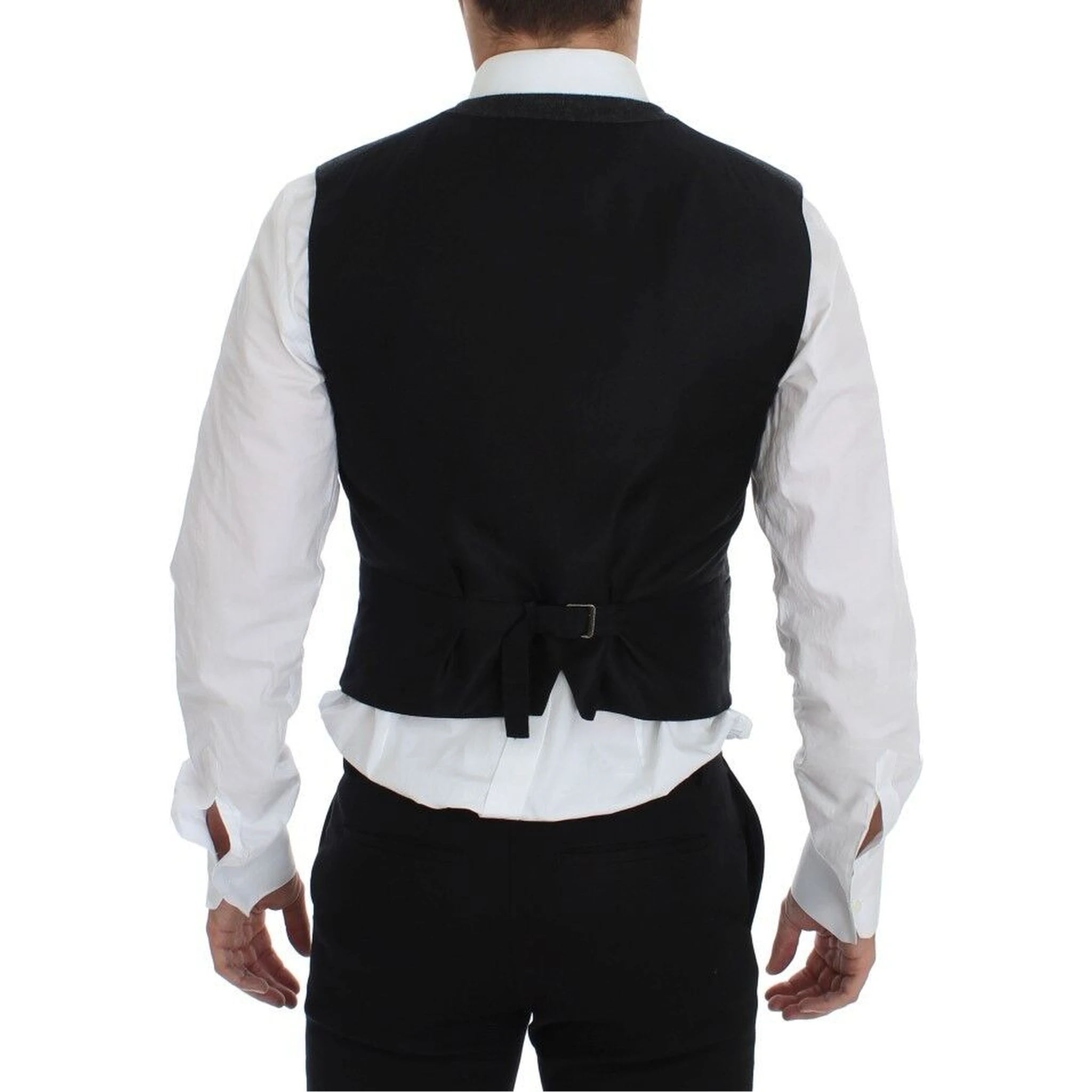 Gray Wool Blend Vest Gilet Weste