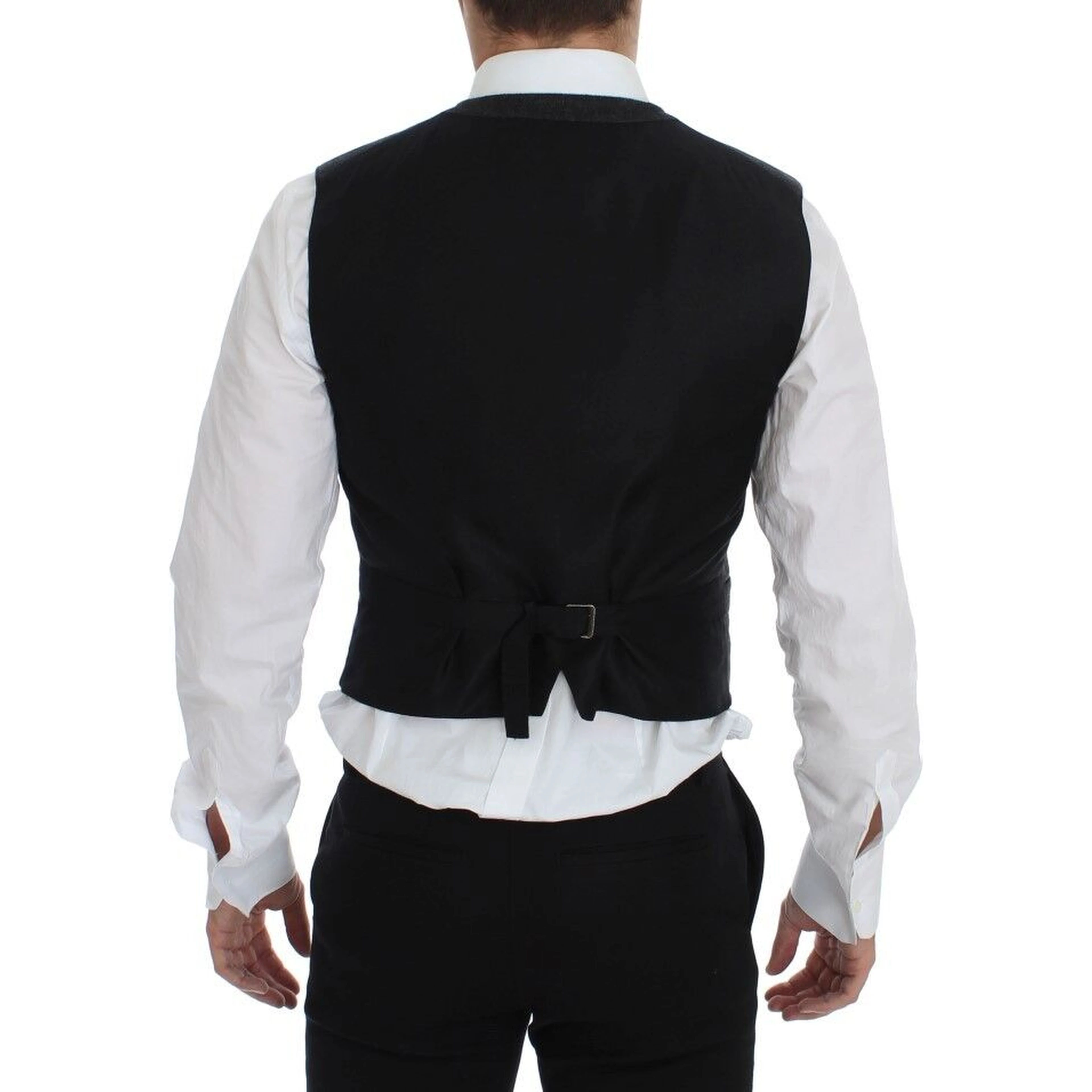 Gray Wool Blend Vest Gilet Weste