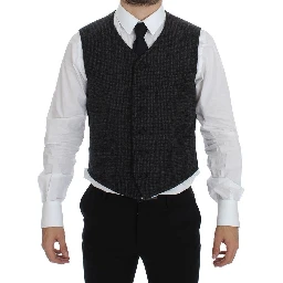 Gray Wool Blend Vest Gilet Weste