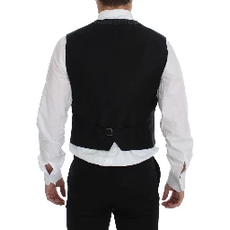 Gray Wool Blend Vest Gilet Weste