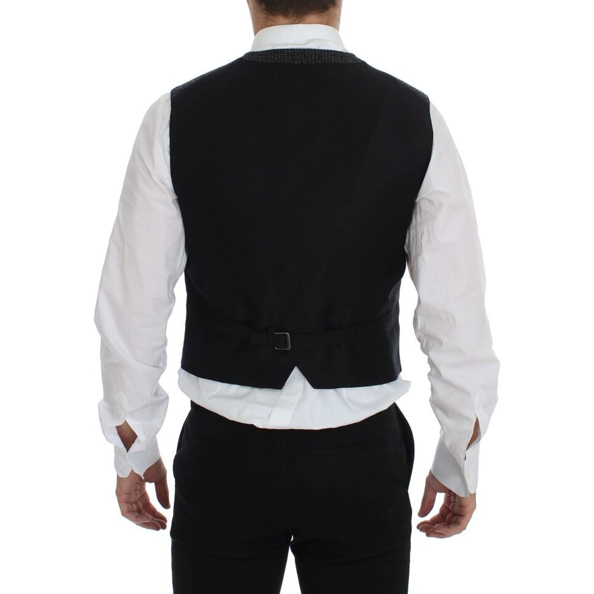 Gray Wool Blend Vest Gilet Weste