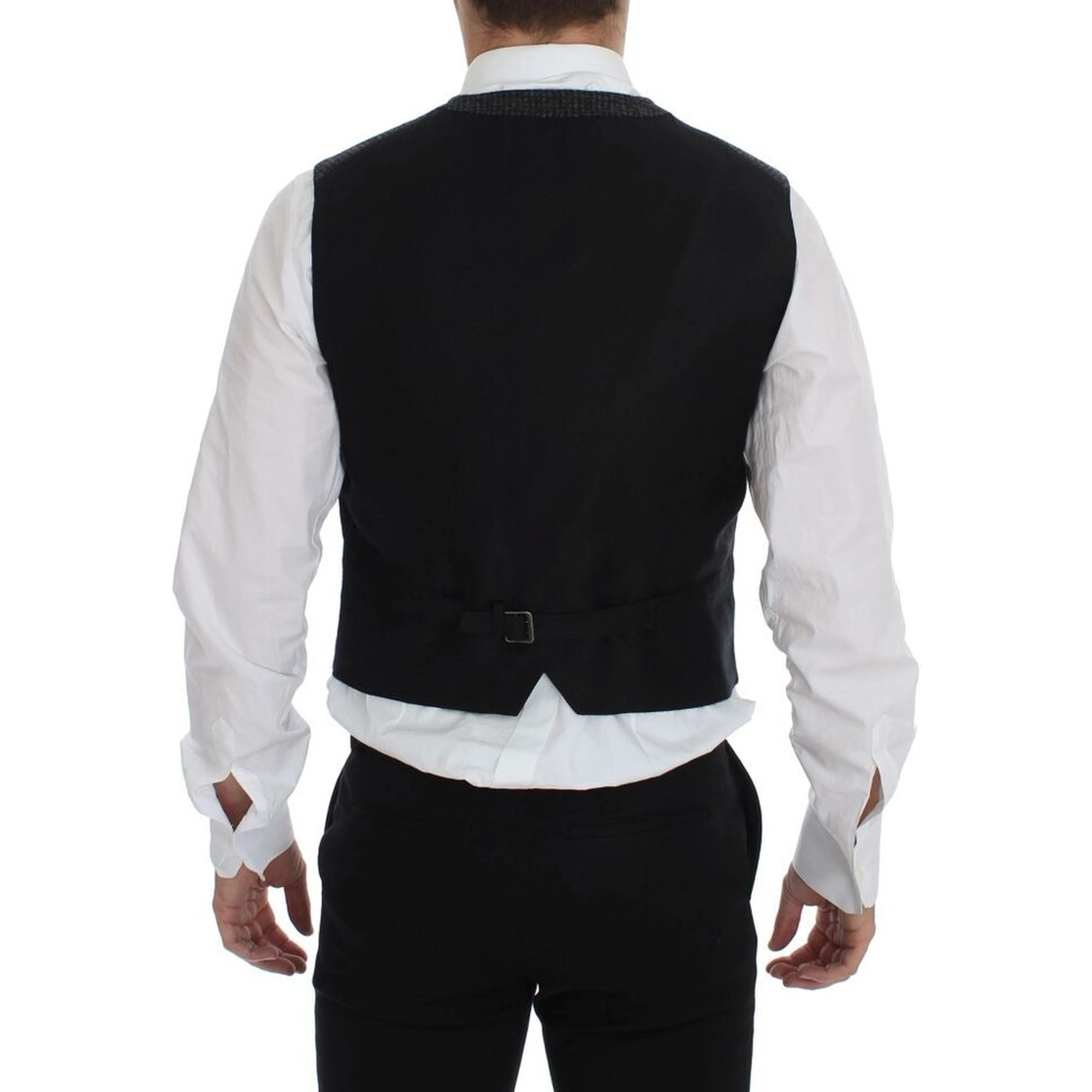 Gray Wool Blend Vest Gilet Weste