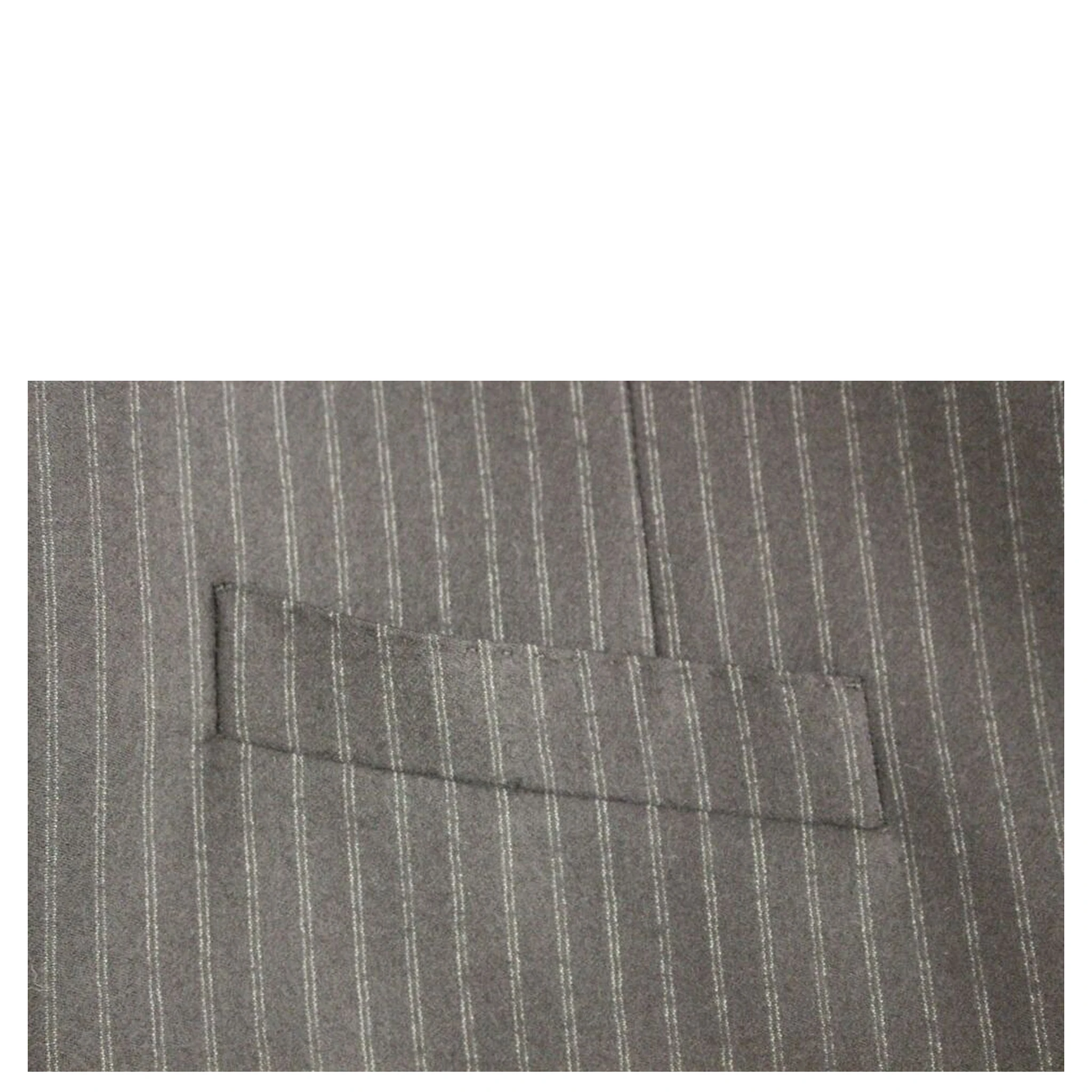 Black Striped Wool Single Breasted Vest