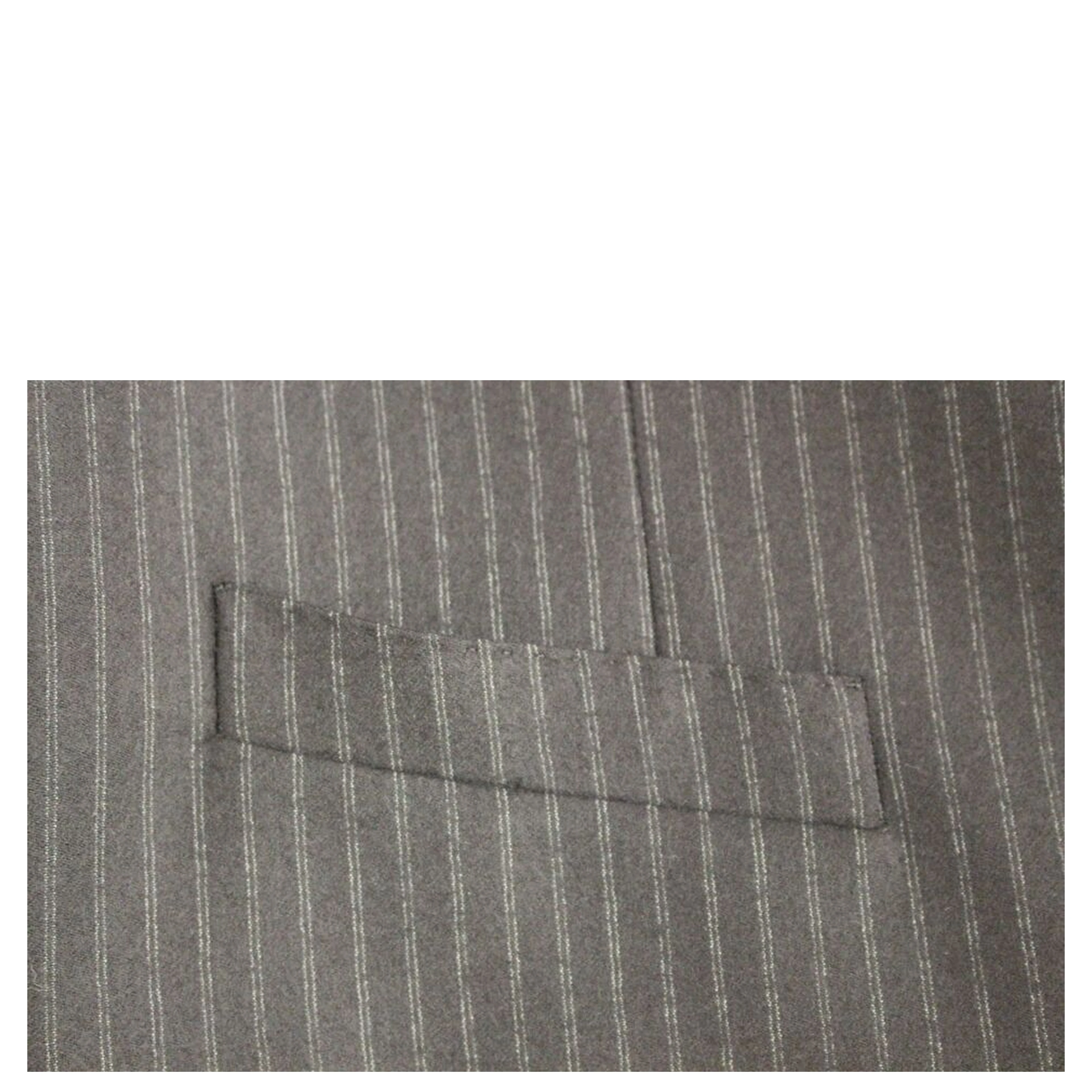 Black Striped Wool Single Breasted Vest