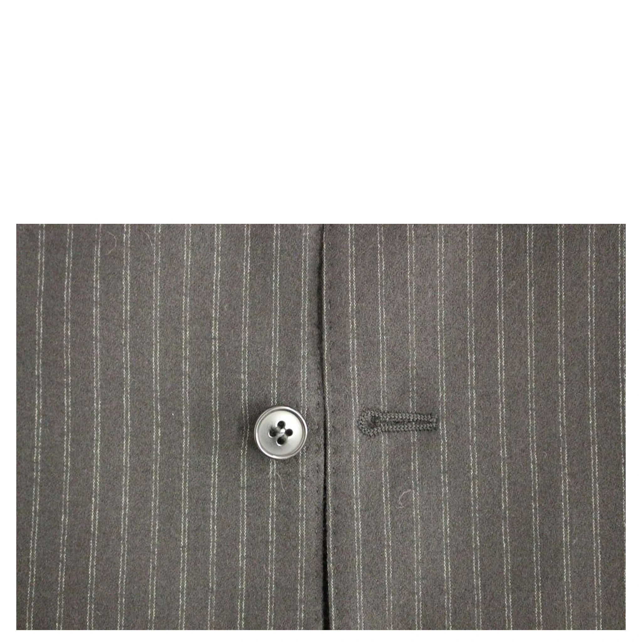 Black Striped Wool Single Breasted Vest