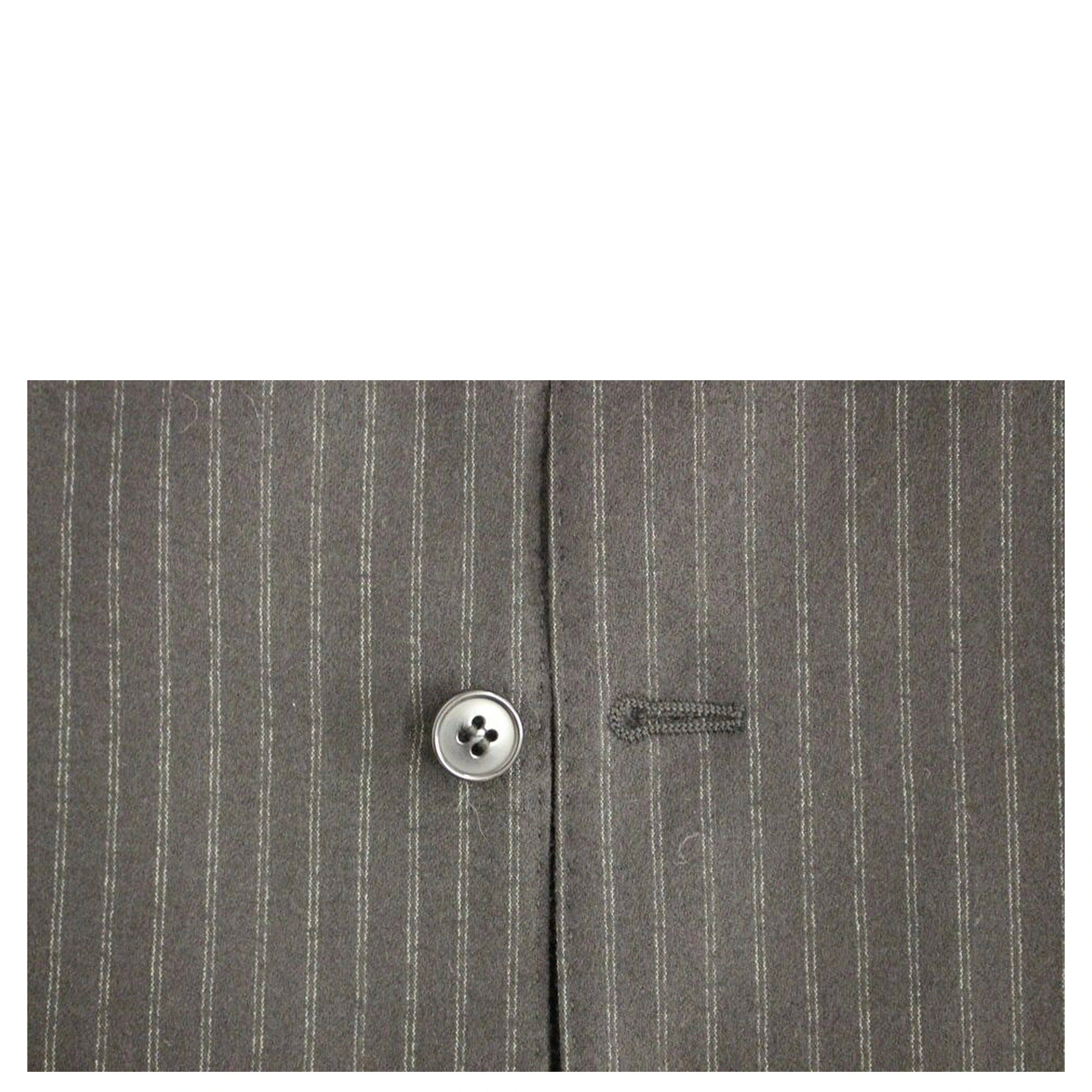Black Striped Wool Single Breasted Vest