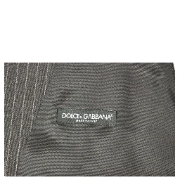 Gray Striped Wool Single Breasted Vest