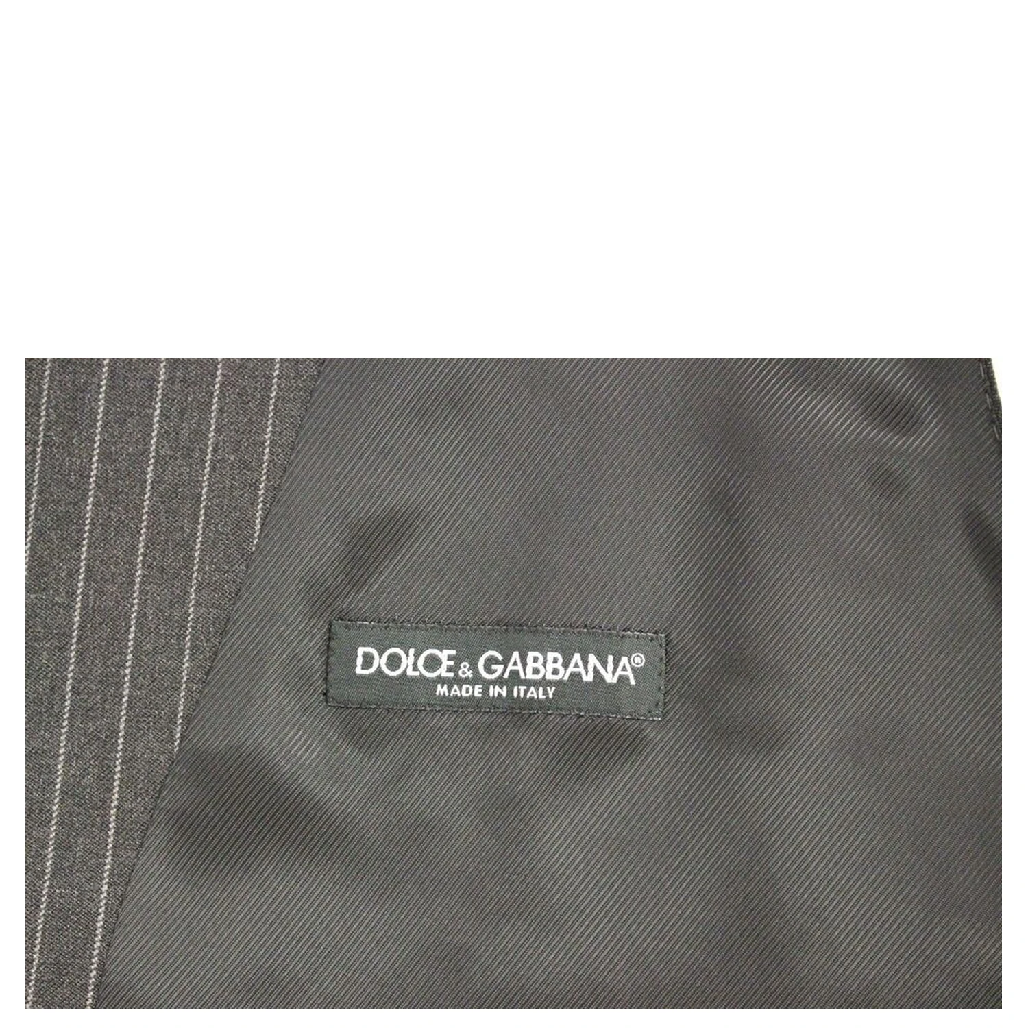Gray Striped Wool Single Breasted Vest