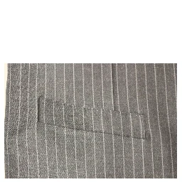 Gray Striped Wool Single Breasted Vest