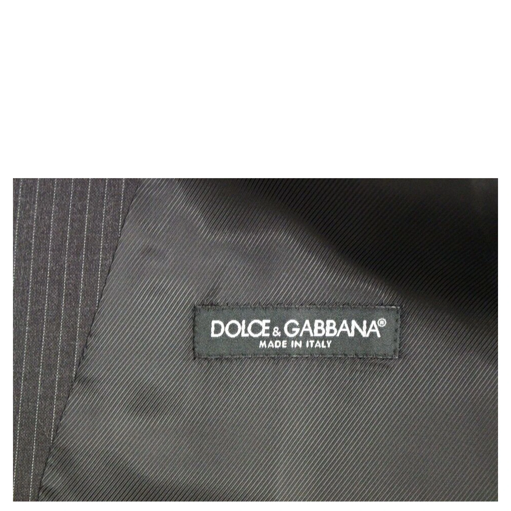 Gray Striped Wool Single Breasted Vest