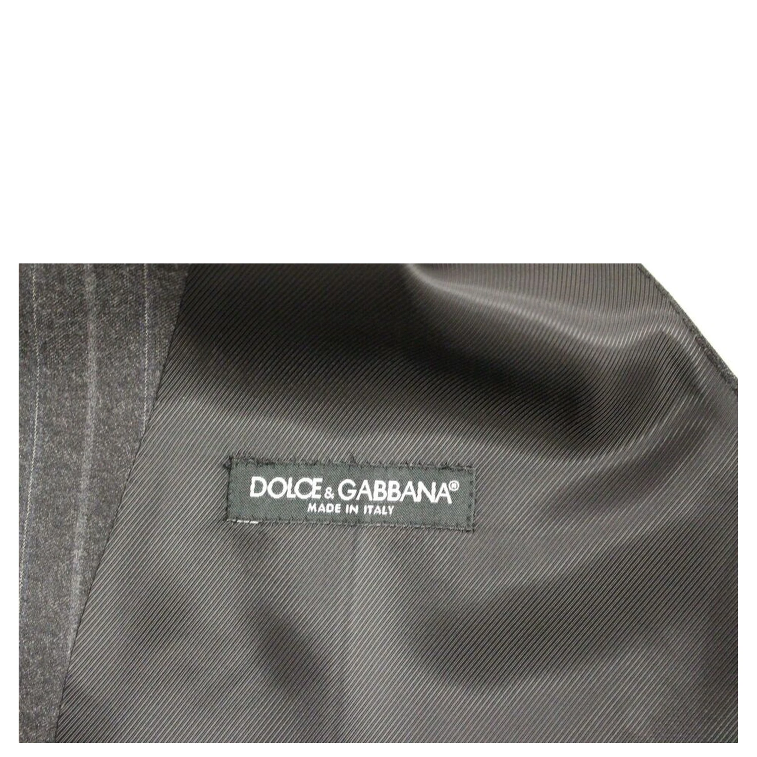 Gray Striped Wool Logo Vest Gilet Weste